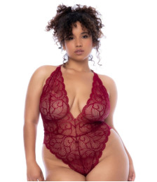 Body grande taille couleur framboise 